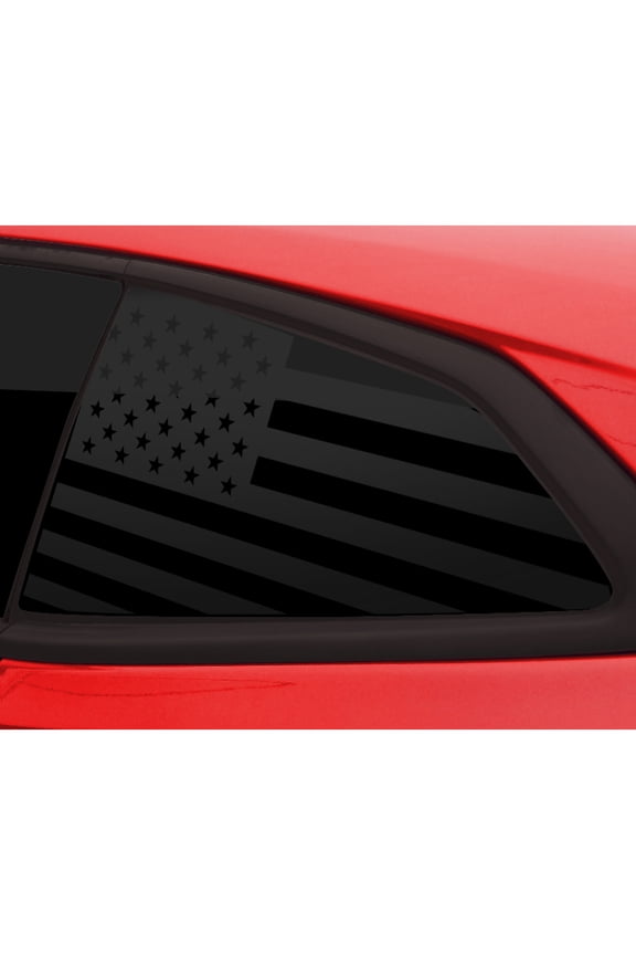 Quarter Window American Flag Vinyl Decal Compatible with Camaro 2016-2021, Matte Black