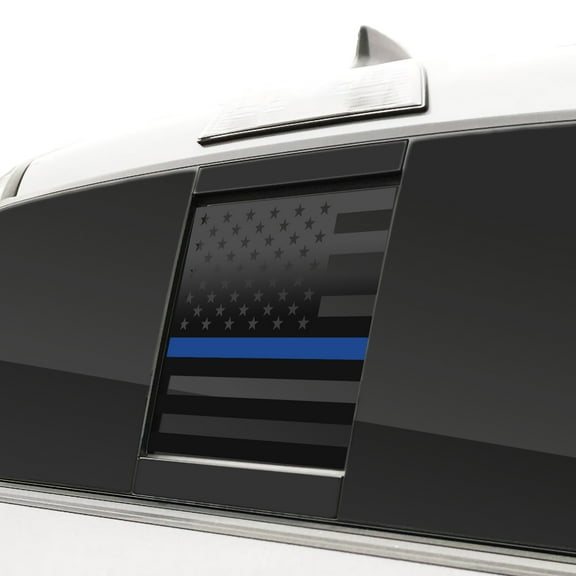 BOGAR TECH DESIGNS Rear Middle Window American Flag Vinyl Decal Sticker Compatible with and Fits Tacoma 2016-2021, Thin Blue Line