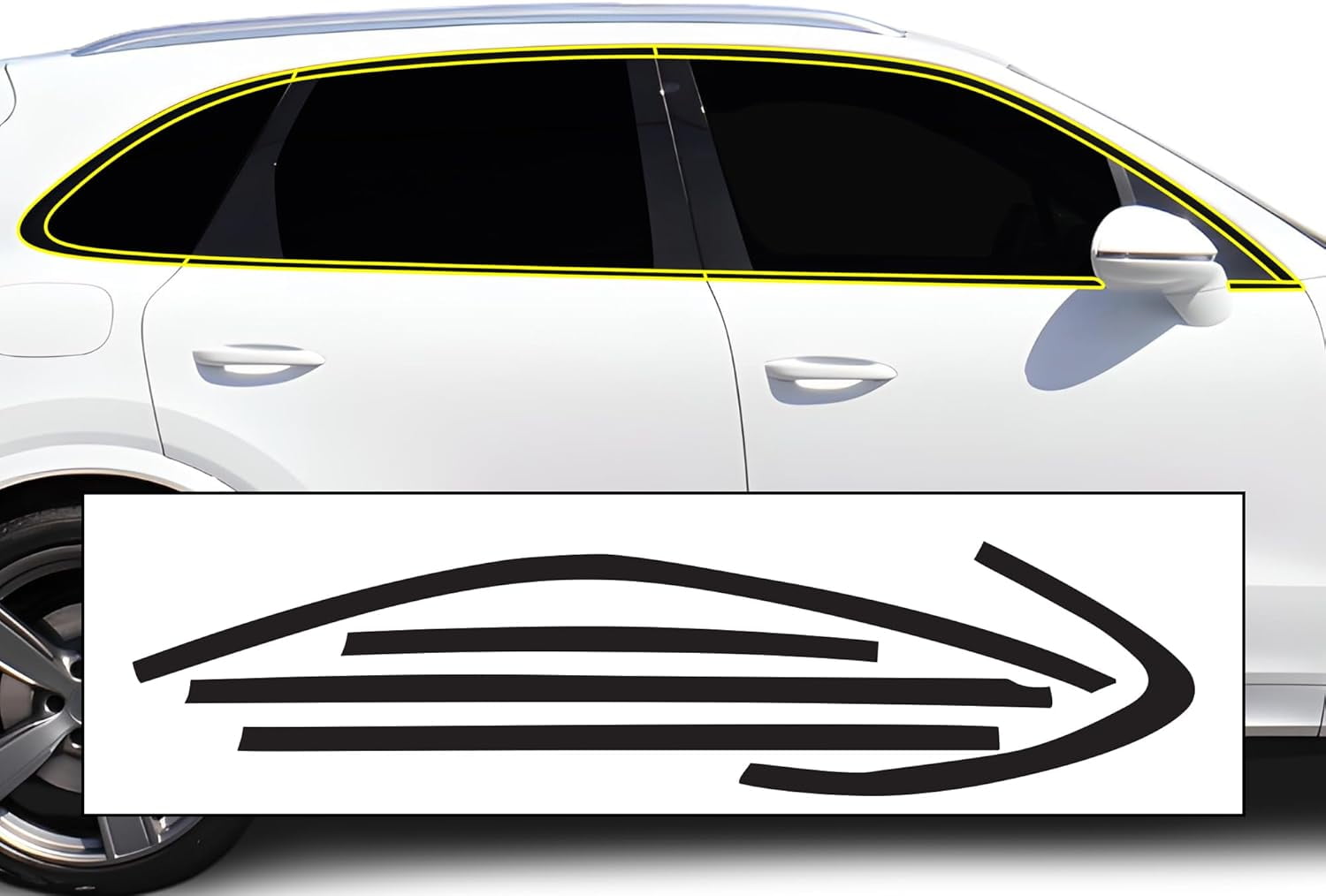 BOGAR TECH DESIGNS Side Window Chrome Delete Overlay Compatible With Nissan Murano 2019 2024 Gloss Black