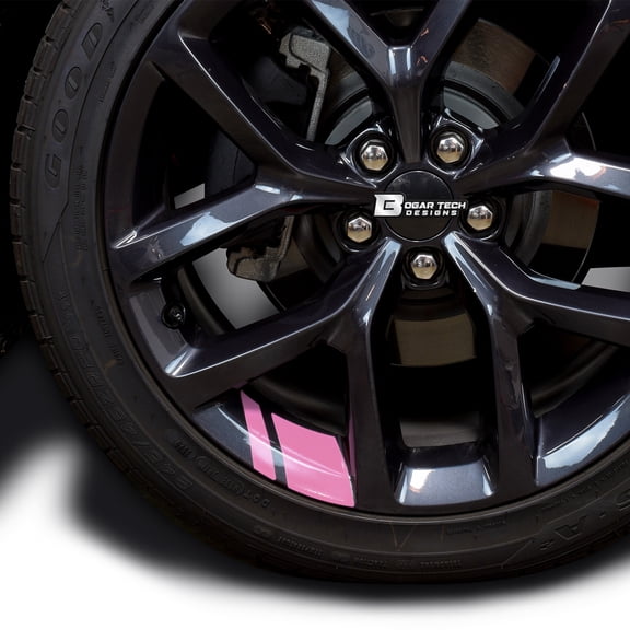 BOGAR TECH DESIGNS Wheel Rim Decal Stripes for 18" - 20" Wheels, Gloss Pink