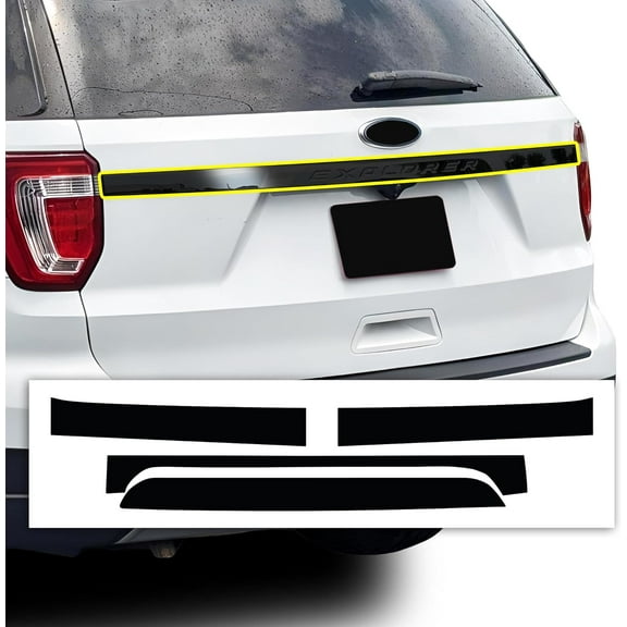 BOGAR TECH Rear Trunk Chrome Delete Overlay Compatible with Explorer 2016-2019, Gloss Black