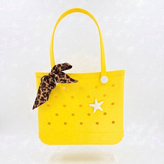 SUMMERVIBES Women's EVA Tote Beach Bag, Yellow