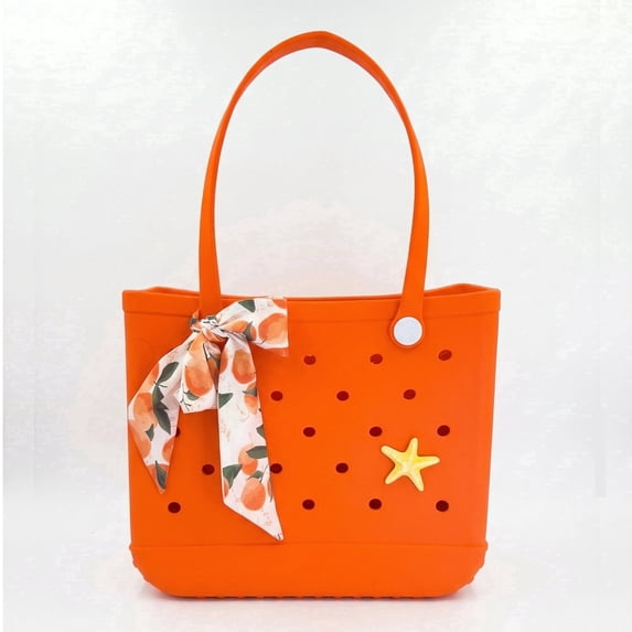 SUMMERVIBES Women's EVA Tote Beach Bag, Orange