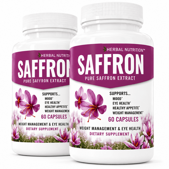 BOGO Sale - Extra Strength Saffron Extract - Two 60 Count Bottles, 88.5mg Per Serving