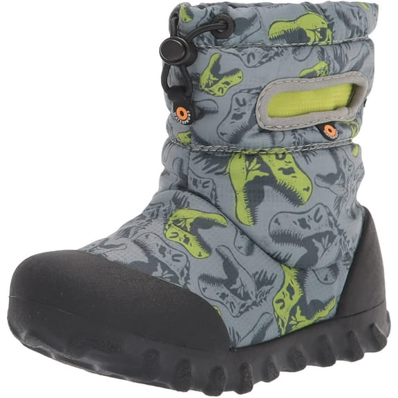 BOGS Unisex-Child B Moc Snow Boot Toddler 1-4 Years 7 Toddler Cool Dinos Print - Gray