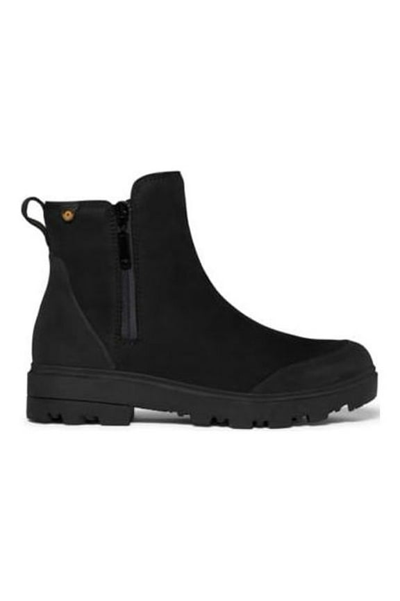 Women's Holly Zip Leather Waterproof Rain Boot Black - 72840-001  BLACK