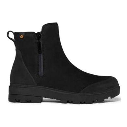 BOGS Women's Holly Zip Leather Waterproof Rain Boot Black - 72840-001 BLACK