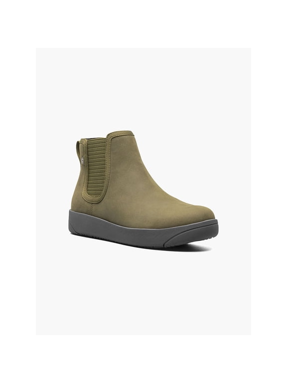 Women's Kicker Chelsea Leather Casual Boots Olive - 72777-303