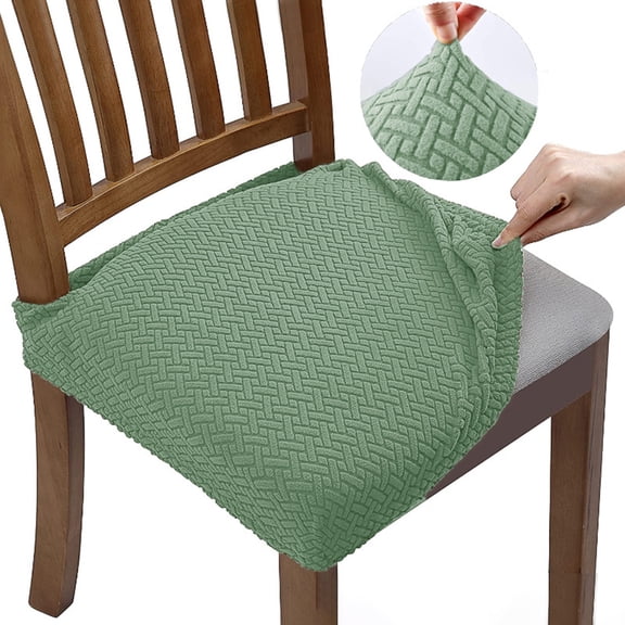BOGUANG Elastic Chair Cover, T-shaped Pattern Dining Chair Covers (4 pieces - Pea green)