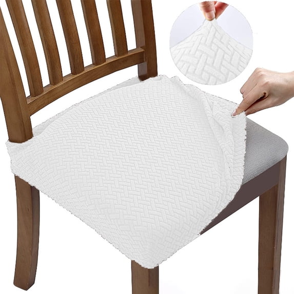 BOGUANG Elastic Chair Cover, T-shaped Pattern Dining Chair Covers (6 pieces - White)