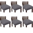thumbnail image 1 of BOGUANG Elastic detachable chair covers, chair covers for dining chairs, no back cover, Light gray 6-piece, 1 of 6