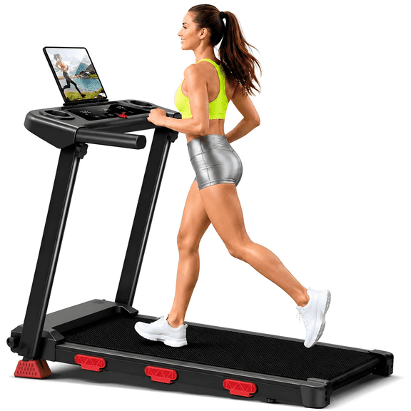 BOGYKIK Foldable Treadmill for Home, 15% Incline 3.0HP Quiet Motor, 400LBS Weight Capacity Treadmill for Apartment & Office