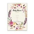 thumbnail image 1 of BOHEMIAN Baby Shower INVITATIONS — Pack of 25 — BOHO BABY GIRL Blank Fill-in Baby Shower INVITES, Rustic Boho Pink Floral Feather Wreath Couples Shower Co-ed Shower Invitation Coed I400-INV1, 1 of 7