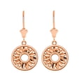 thumbnail image 1 of BOHEMIAN LEAVES LEVERBACK EARRINGS IN 14K SOLID ROSE GOLD, 1 of 1