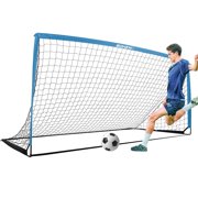 BOHEN Portable Metal Soccer Goal for Backyard with Carry Bag - Fun for Outdoor Indoor Training Games for Kids and Adult9x5ft,1 piece,Grey Blue