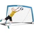 thumbnail image 1 of BOHEN 5x3ft Portable Soccer Goal for Kids Backyard with Carry Bag - Easy Folding Lightweight Fun for Outdoor Indoor Training Games for Teen Youth Adult (Blue, 5x3 FT, 1 Pack), 1 of 9