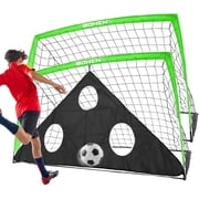 BOHEN 6x4FT Portable Soccer Goal for Kids Backyard with Carry Bag - Easy Folding Lightweight Fun for Outdoor Indoor Training Games for Teen Youth Adult Green, 6x4FT, 2 Pack