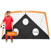 BOHEN 6x4FT Portable Soccer Goal for Kids Backyard Youth Soccer Goal with Net Ground Stakes with Carry Bag