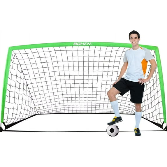 BOHEN 9x5 ft Portable Kids Soccer Goal for Backyard Large Practice Soccer Net with Carry Bag