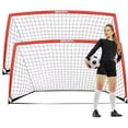 thumbnail image 1 of BOHEN 9x5 ft Portable Kids Soccer Goal for Backyard Large Practice Soccer Net with Carry Bag, 1 of 9