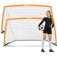 thumbnail image 1 of BOHEN 9x5FT Portable Soccer Goal for Kids Backyard with Carry Bag - Easy Folding Lightweight Fun Outdoor Indoor for Teen Youth Adult (Orange, 2 packs), 1 of 9