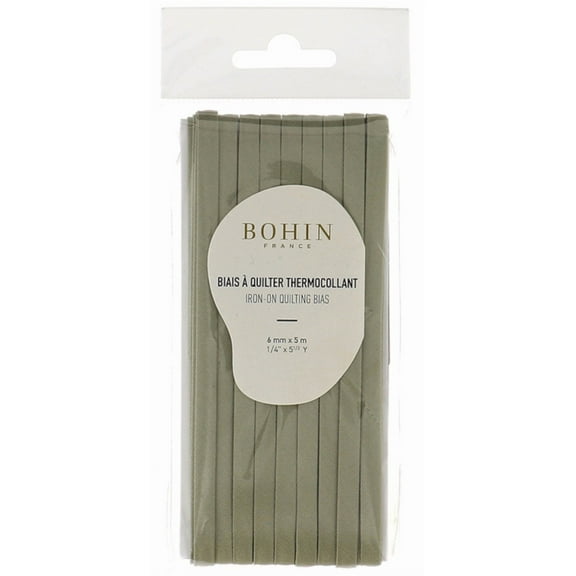 BOHIN Iron On Quilting Bias Tape 1/4in x 5-1/2yds Khaki
