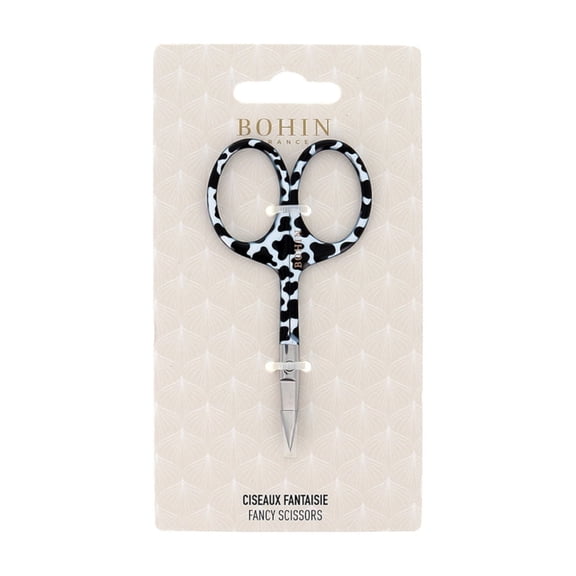 BOHIN Safari Collection Savage Cow 3-1/2 Inch Fancy Embroidery Scissors