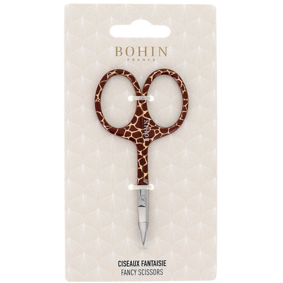 BOHIN Safari Collection Savage Giraffe 3-1/2 Inch Fancy Embroidery Scissors