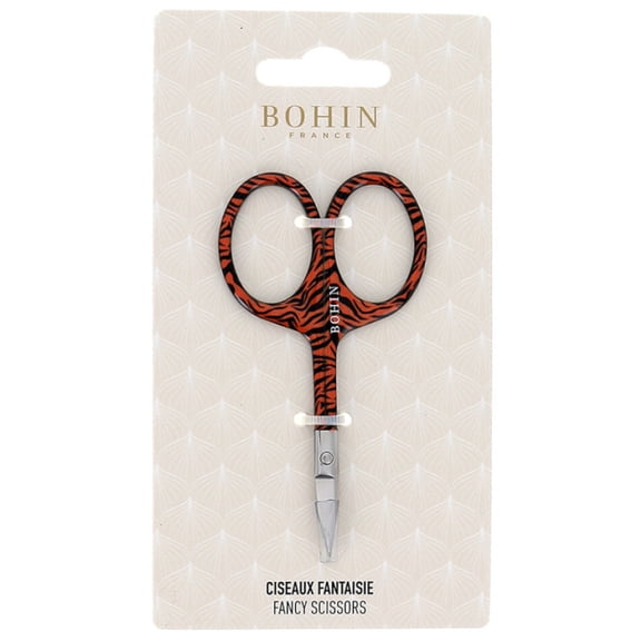 BOHIN Safari Collection Savage Tiger 3-1/2 Inch Fancy Embroidery Scissors