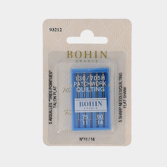 BOHIN Sharp Microtex Quilting Sewing Machine Needles Size 75-90
