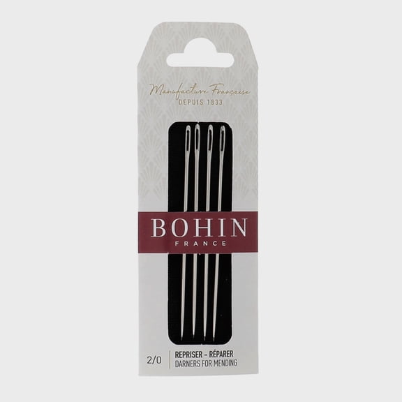 BOHIN Short Darners and Mending Hand Sewing Needles Size 2/0