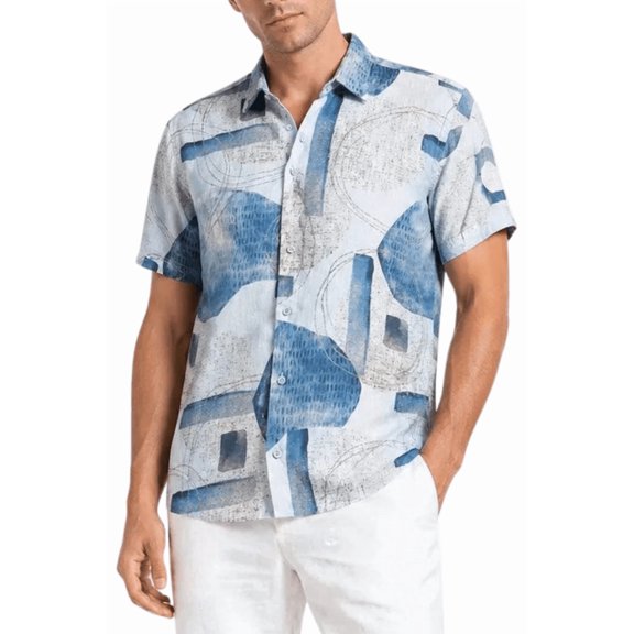 BOHIO Men’s Short Sleeve Button-Down Shirt 100% Polyester (Men)