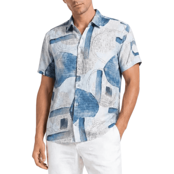 BOHIO Men’s Short Sleeve Button-Down Shirt 100% Polyester (Men)