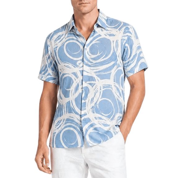 BOHIO Men’s Short Sleeve Button-Down Shirt – 100% Polyester