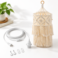 Temp Rope Plug BOHO-04 Boho Plug-In Pendant Light Handmade Cotton Rope Hanging Lamp ...