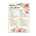 thumbnail image 1 of BOHO Baby Shower Game WHAT'S ON YOUR PHONE Baby Shower Game — Pack of 25 — GIRL Baby Shower Games Bohemian Pink Floral, Baby Girl Shower Activity, Flowers Feather Phone Game G400-PHN, 1 of 4