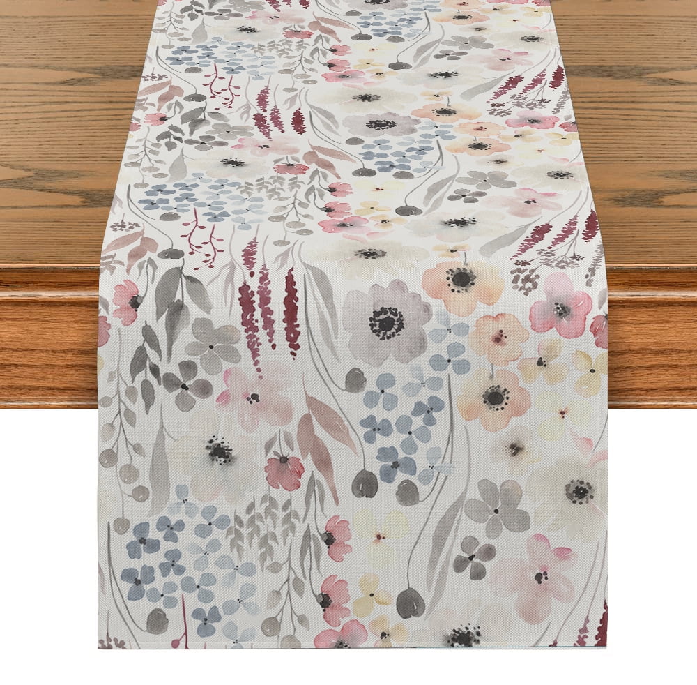 BOHO Individual Cloth for Table Runner Silver Flower Wedding Table