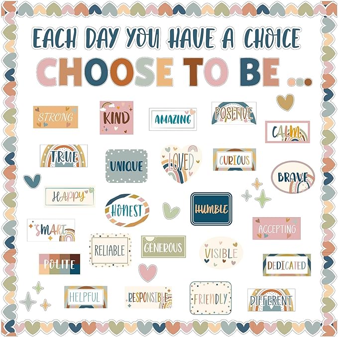 Wildflower Positive Affirmation Bulletin Board Set For Classroom - Inspirational Cutouts, Cards & Borders