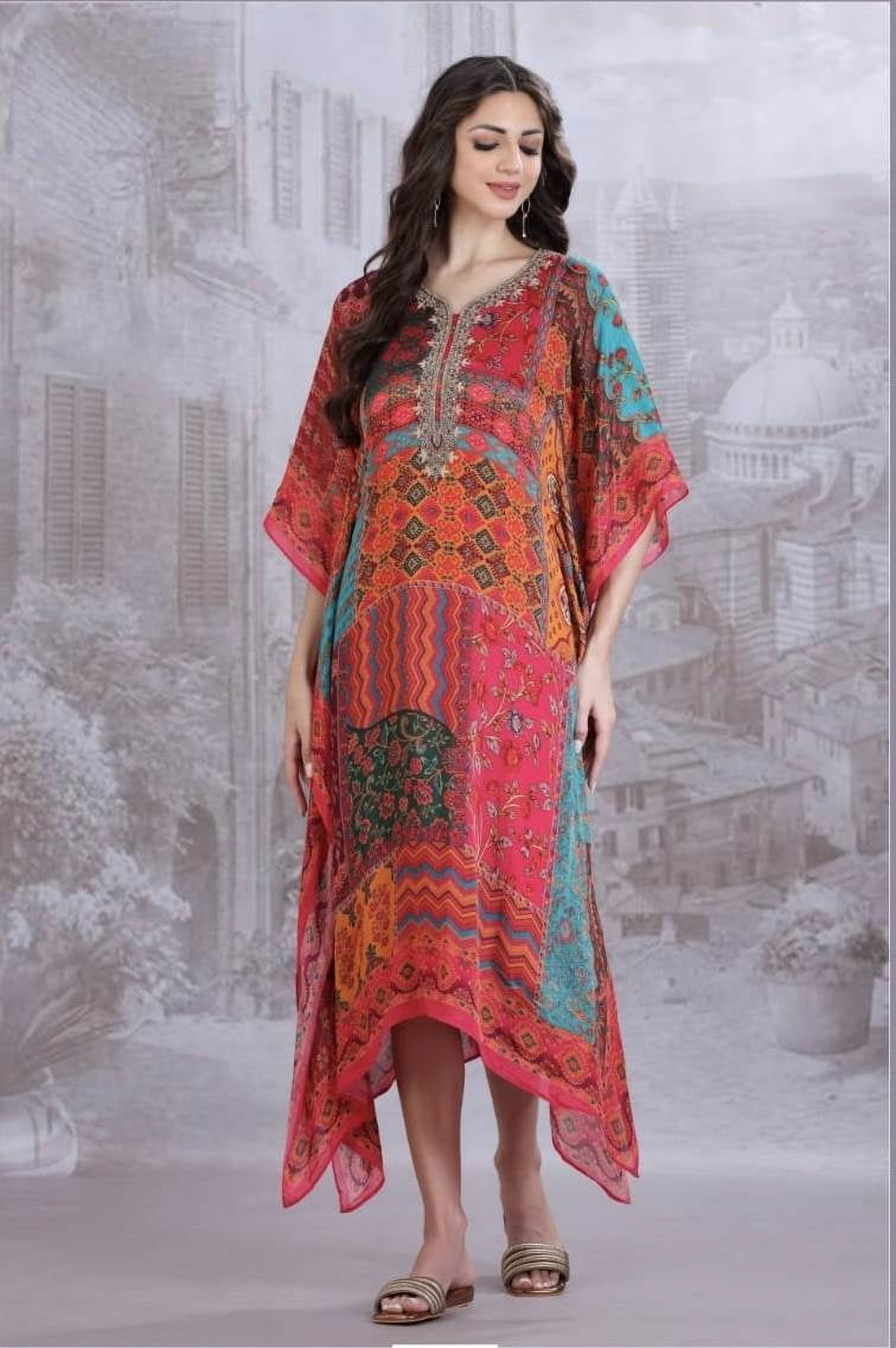 Cotton Kaftan Ethnic Boho Bagru Long Kaftan
