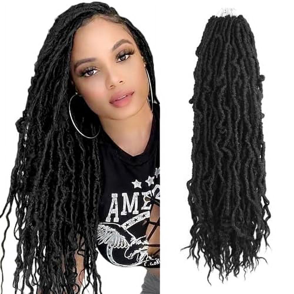 BOHOBABE Faux Locs Crochet .. Hair 24 Inch, Boho .. Soft Crochet Locs with .. Curly Ends, Long Bohemian .. Goddess Locs Crochet Braids .. for Black Women (6Packs,2#)