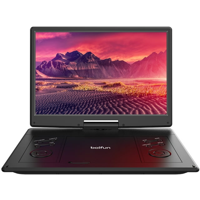 BOIFUN 15.7'' Portable DVD Player with 14.1" Large HD Swivel Screen, 6