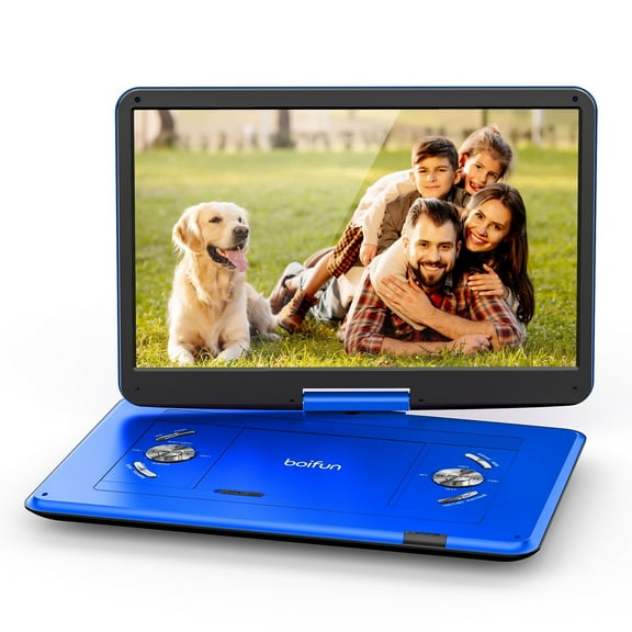 BOIFUN 17.5'' Portable DVD Player with 15.6'' Large HD Swivel Screen, 6 Hours Battery Life, Support Multiple Disc Formats, Kids DVD Player for Car
