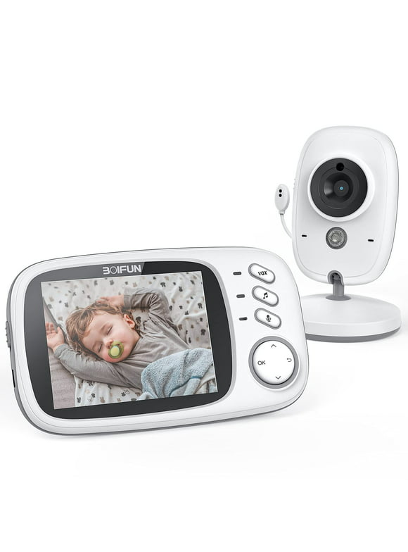 BOIFUN Baby Monitor with Camera and Audio, No WiFi, VOX Mode, Night Vision, 3.2'' HD Screen, Two-Way Audio, Baby Camera