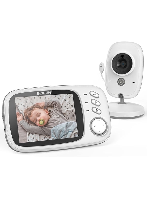 BOIFUN Baby Monitor with Camera and Audio, No WiFi, VOX Mode, Night Vision, 3.2'' HD Screen, Two-Way Audio, Baby Camera