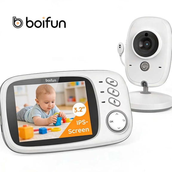 BOIFUN Baby Monitor with Camera and Audio, No WiFi, VOX Mode, Night Vision, 3.2'' HD Screen, Two-Way Audio, Baby Camera