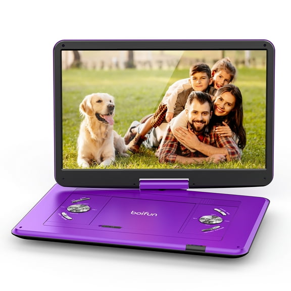 BOIFUN Portable DVD Player with 15.6" Large HD Screen, 6 Hours Rechargeable Battery, Car DVD Player, Support USB/SD Card/Sync TV