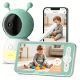 thumbnail image 1 of 2K Video Baby Monitor with Remote Pan-Tilt-Zoom, Cry and Motion Detection, 300M Long Range, APP/Night Vision, 5'' Smart Baby Monitor with Camera and Audio, 1 of 13