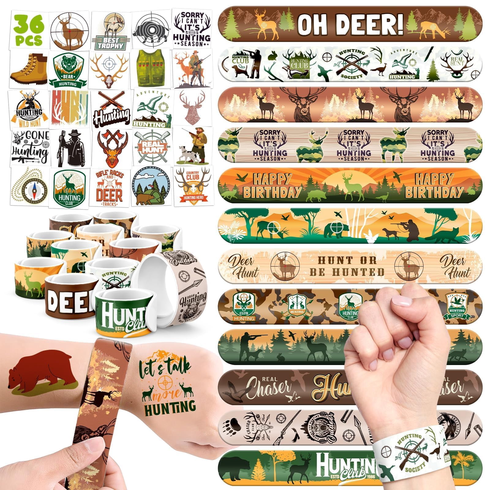 60 Pcs Ballerina Party Favors Set - 36 Tattoos & 24 Slap Bracelets For Kids Birthday