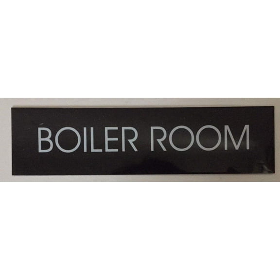 BOILER ROOM SIGN (BLACK ALUMINUM)