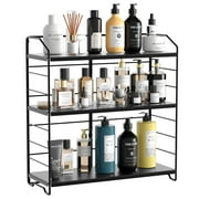 BOIVSHI Bathroom Countertop Organizer 3 Tier Adjustable Spice Rack Counter Organization and Storage for Kitchen Bedroom Offices,Black